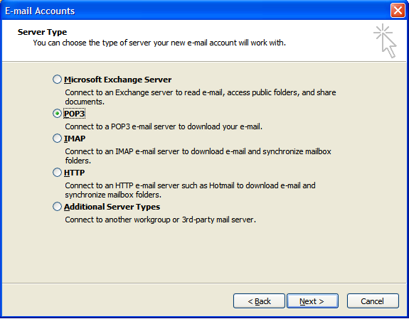 Configure Outlook 2003 E-mail - Step 3